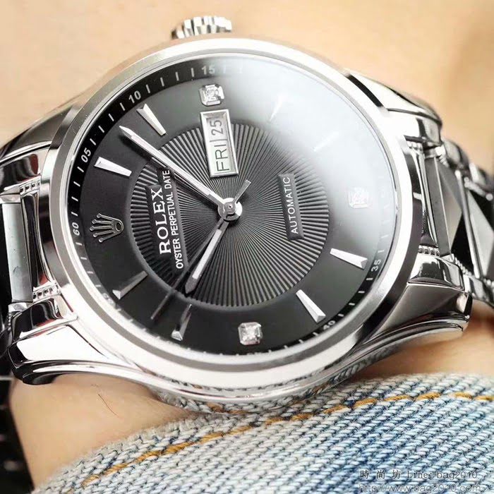 ROLEX勞力士 最新款式 勞力士日記系列 簡約版 原裝進口8205機械機芯 鎢鋼間精鋼錶帶 透視底蓋 男士腕表  wssb5043